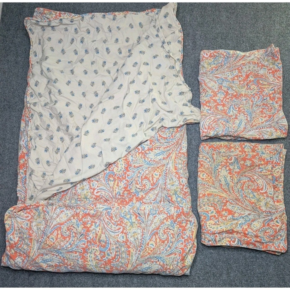Lauren Ralph Lauren Full/ Queen Reversible Duvet Cover & 2 Pillow Shams READ***